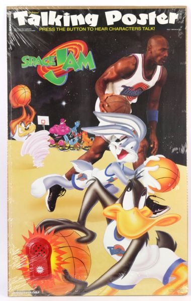 1996 Michael Jordan Looney Tunes Space Jam 20" x 32" Talking Poster