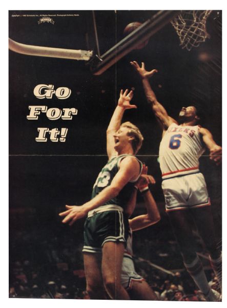 1982 Larry Bird Julius "Dr. J." Erving Boston Celtics Philadelphia 76ers 16" x 20" "Go For It!" Poster 