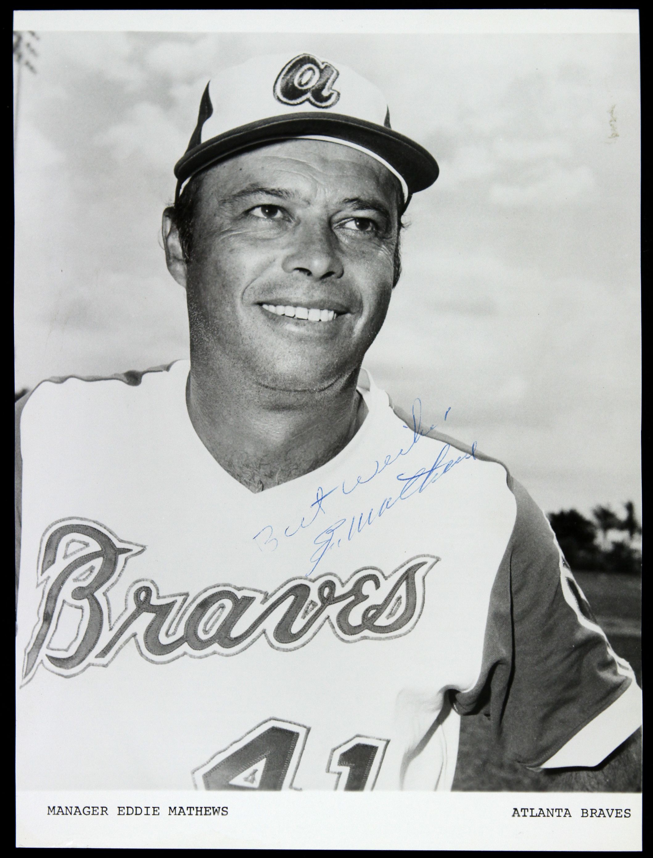 Lot Detail - 1972-74 Eddie Mathews Atlanta Braves Vintage Signed 8x10 B ...