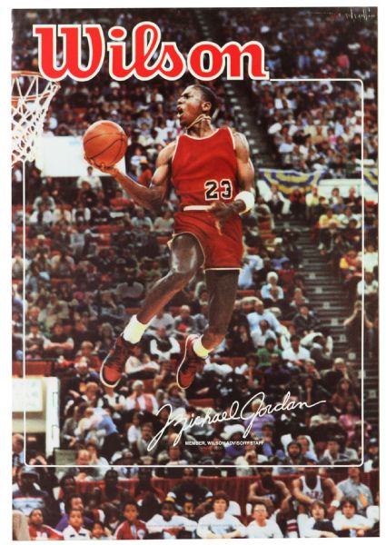 1984-85 Rare Rookie Michael Jordan Chicago Bulls 12" x 18" Wilson Advisory Staff Promotional Poster
