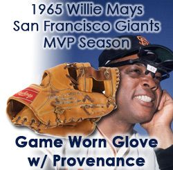 1965 MVP Season Willie Mays San Francisco Giants Signed Game Worn Fielders Glove (MEARS LOA/JSA)