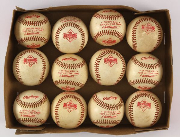 1989 MLB All Star Game Angels Stadium Game Used Giamatti Baseball Collection - Lot of 12 (MEARS LOA)