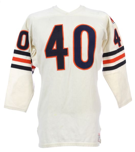 1965-66 circa Gayle Sayers Chicago Bears Wilson Jersey with 50th Anniversary Patch