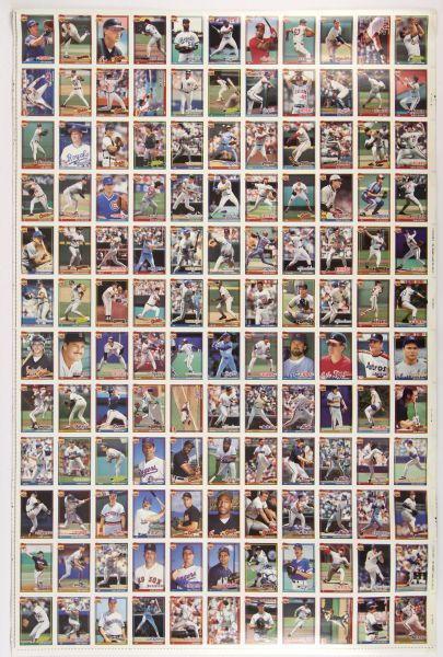 Lot Detail - 1991 Topps 28" X 43" Uncut Baseball Card Sheet - Lot Of 2 ...