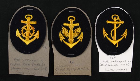 1939-1945 WW2 German Kreigsmarine/Navy Lot of 5 Blue Rating Badges 