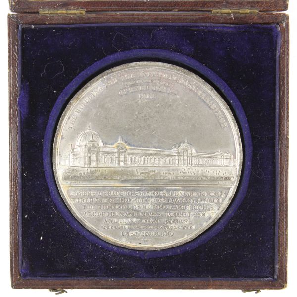 1882 The Building for the International Exhibition South Front View Medal (Opened May 1st, 1882). 