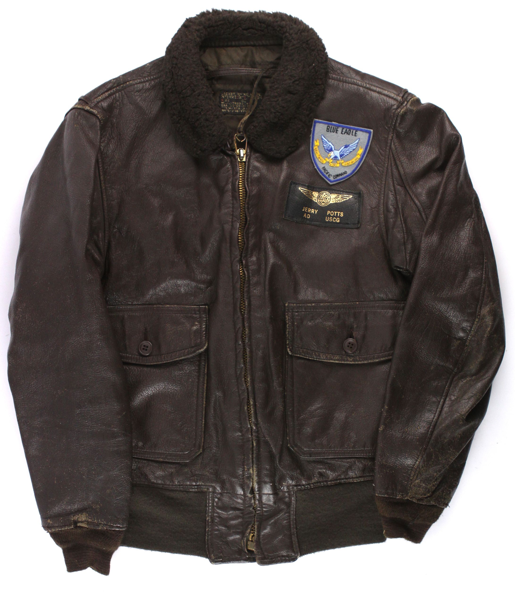 Lot Detail - 1965-1972 Vietnam War Era USCG G-1 Leather Flight Jacket ...