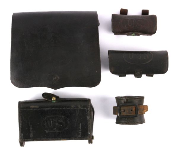 1860-1900 Era Lot of US Military Leather Ammo Pouch Lot