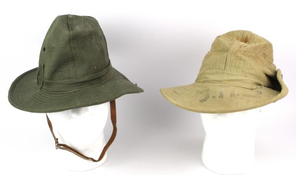 1965-72 US Vietnam Era Tan and OD Boonie Cap Lot