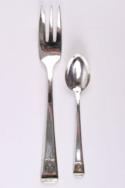 1939-1945 WW2 German Silverware Fork And Spoon That Belonged To Bernhard Rust The Reich Minister of Science, Education, and Popular Culture, States Pattern.