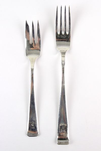 1939-1945 WW2 German Silverware Two Different Sized Forks That Belonged To Bernhard Rust The Reich Minister Of Science, Education, And Popular Culture, States Pattern.