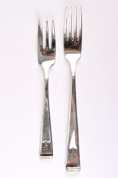 1939-1945 WW2 German Silverware Two Different Sized Forks That Belonged To Bernhard Rust the Reich Minister of Science, Education, and Popular Culture, States Pattern