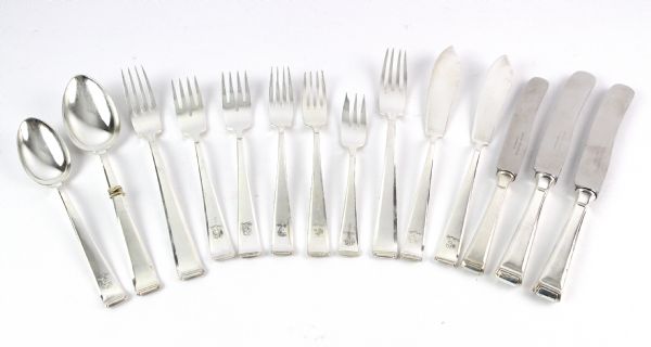 1939-1945 WW2 German Silverware Lot of 14 Pieces That Belonged to Bernard Rust the Reich Minister Of Science Education, And Popular Culture, States Pattern