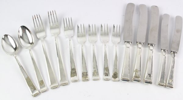 1939-1945 WW2 German Silverware Lot of 14 Pieces That Belonged to Bernard Rust the Reich Minister Of Science, Education, and Popular Culture, States Pattern