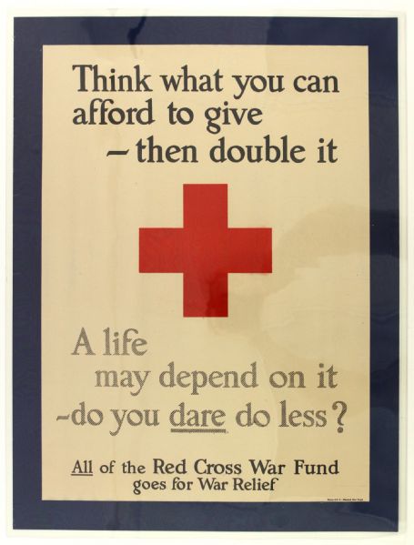 1917 WW1 Red Cross War Fund 20" x 27" Poster