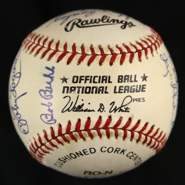 1989-1993 Signed Milwaukee Braves Legends Signed ONL (White) Baseball (MEARS LOA)