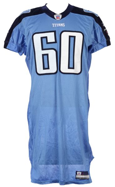 2007 Jacob Bell Tennessee Titans Game Worn Alternate Jersey (MEARS LOA)