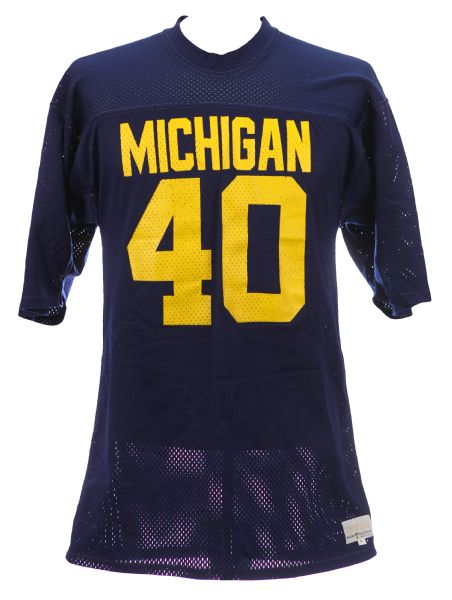 1976-82 Michigan Wolverines #40 Medalist Sand Knit Jersey (MEARS LOA)