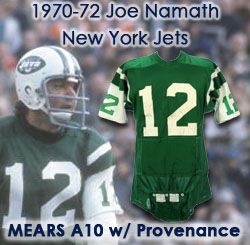 1970-73 Joe Namath Game Worn New York Jets Jersey, MEARS A10., Lot  #80120