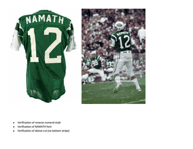 1970-73 Joe Namath Game Worn New York Jets Jersey, MEARS A10., Lot  #80120