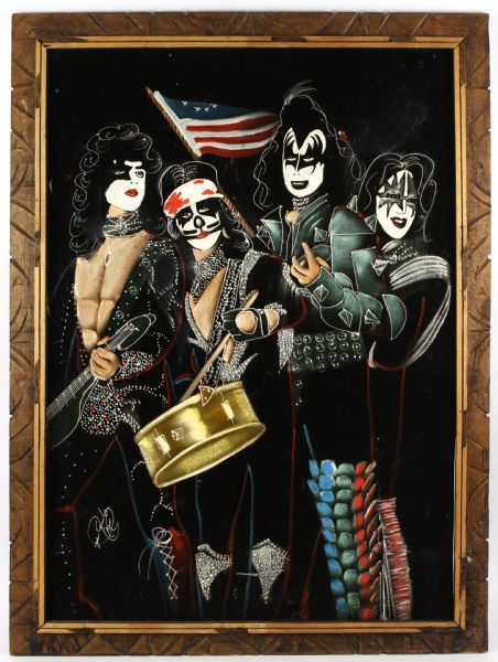 1976 Kiss The Spirit of ‘76 30x40 Velvet Oil Painting 