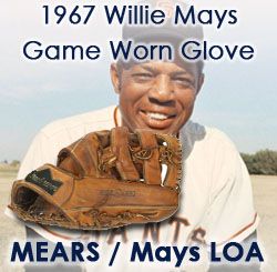 MemorabiliaByChris Willie Mays 1960's San Francisco Giants Game-Worn Shirt Swatch Box Authenticated by Photo Match & Grading (PMG)