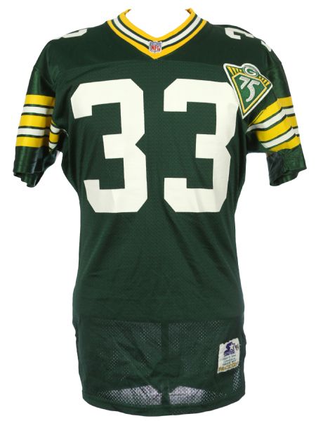 1993 Doug Evans Green Bay Packers Game Worn Home Jersey w/ Franchise 75th Anniversary Patch (MEARS LOA)