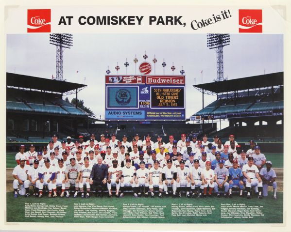 1983 MLB All Star Game 50th Anniversary Old Timers Reunion 18" x 24" Comiskey Park Poster