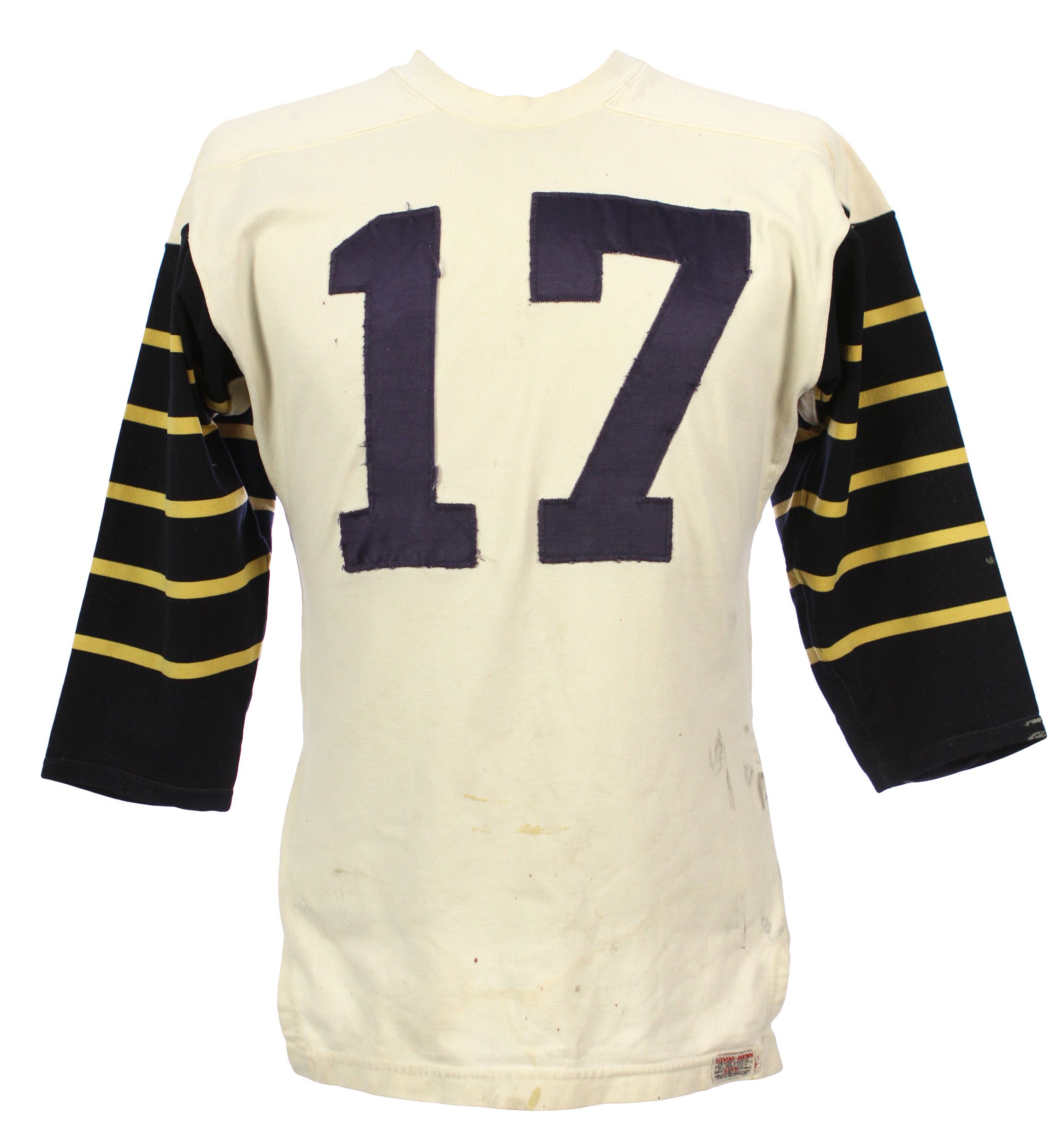 Lot Detail - 1960's circa Game Worn #17 White Durene Football Jersey ...