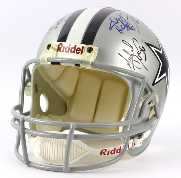 2000s Dallas Cowboys Multi Signed Full Size Display Helmet w/ Emmitt Smith, Mel Renfro, Leon Lett, Nate Newton & More 17 Signatures Including (JSA)