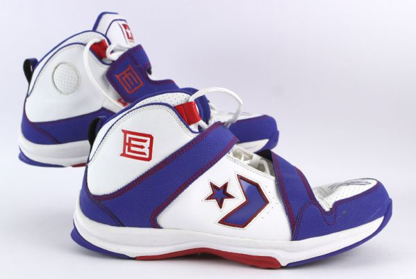 2008-12 circa Elton Brand Philadelphia 76ers Signed Game Worn Converse Sneakers (MEARS LOA/JSA/Team LOA)