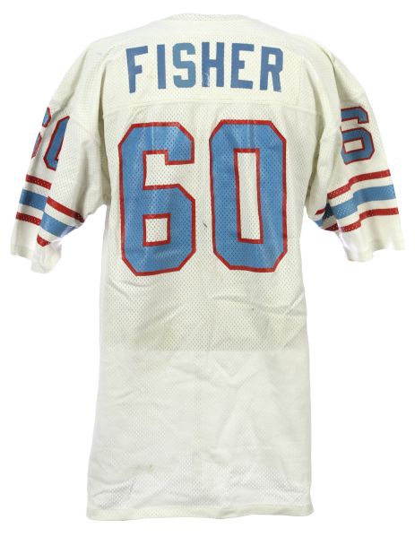 1975-82 Ed Fisher Houston Oilers Game Worn Road Jersey (MEARS LOA)