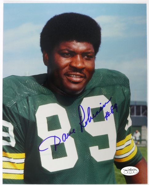 1972 Dave Robinson Green Bay Packers Signed 8x10 Full Color Photo *JSA*