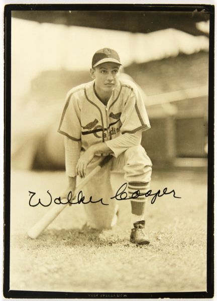 1940-45 Walker Cooper St. Louis Cardinals Signed 5x7 B&W Photo (MEARS/JSA LOA)