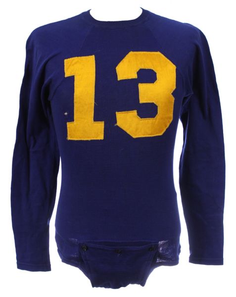 1950s May & Halas #13 Game Worn Football Jersey w/ 6 Button Crotch Strap (MEARS LOA)