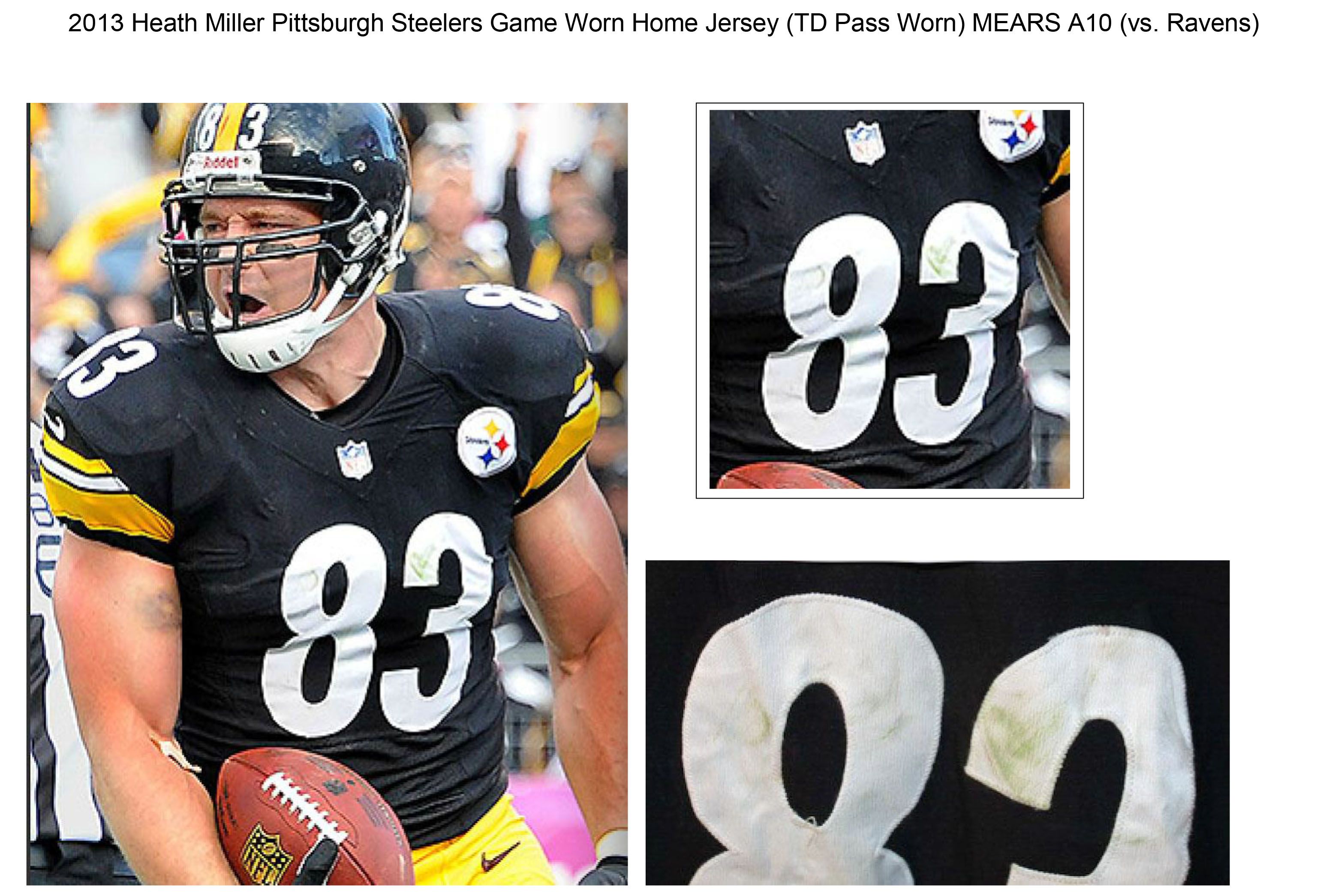 Sold at Auction: Heath Miller Pittsburgh Steelers signed Football Jersey.