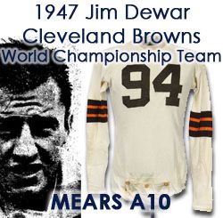 1947 Jim Dewar Cleveland Browns Game Worn Road Jersey (MEARS A10)