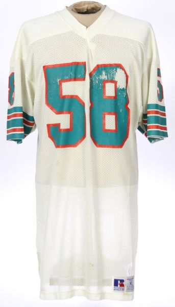 1981-83 Kim Bokamper Miami Dolphins Signed Game Worn Road Jersey (MEARS LOA/JSA)