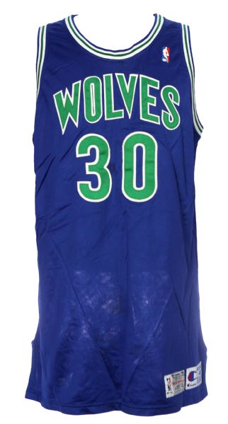 1993-94 Tellis Frank Minnesota Timberwolves Game Worn Road Jersey (MEARS LOA)