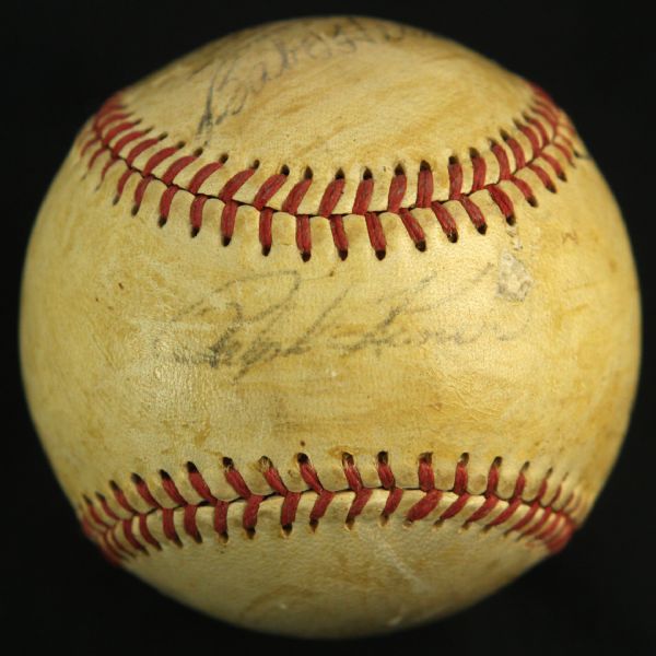 1949-53 Multi Signed OAA Dudley Game Used Baseball w/ 9 Signatures Including Ralph Kiner, Babe Herman & More (MEARS LOA/JSA)