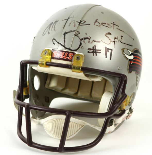 1985 Brian Sipe Jacksonville Bulls Signed USFL Game Worn Helmet (MEARS LOA/*JSA*)