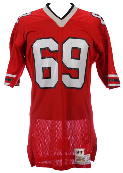 1983 Dan Benish Atlanta Falcons Game Worn Home Jersey (MEARS LOA)