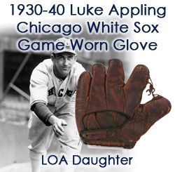 1930-1940 circa Luke Appling Chicago White Sox Game Worn Glove (Provenance From Linda Appling Sumpter) Additional MEARS LOA