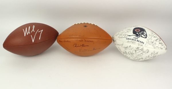 1980s-2000s Clubhouse & Facsimile Signed Football Collection - Lot of 3