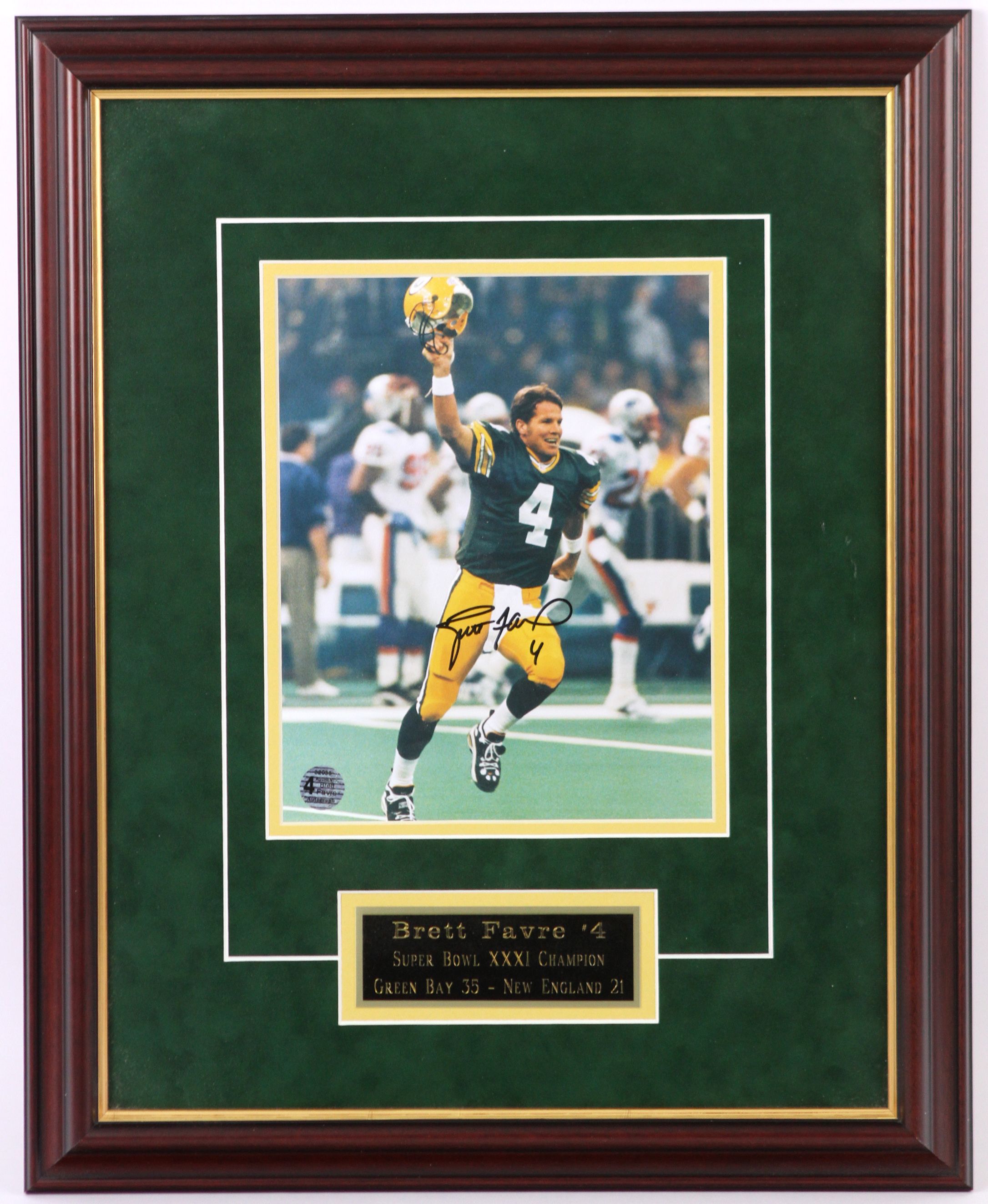 Lot Detail - 1997 Brett Favre Green Bay Packers Signed 17" X 21" Framed ...