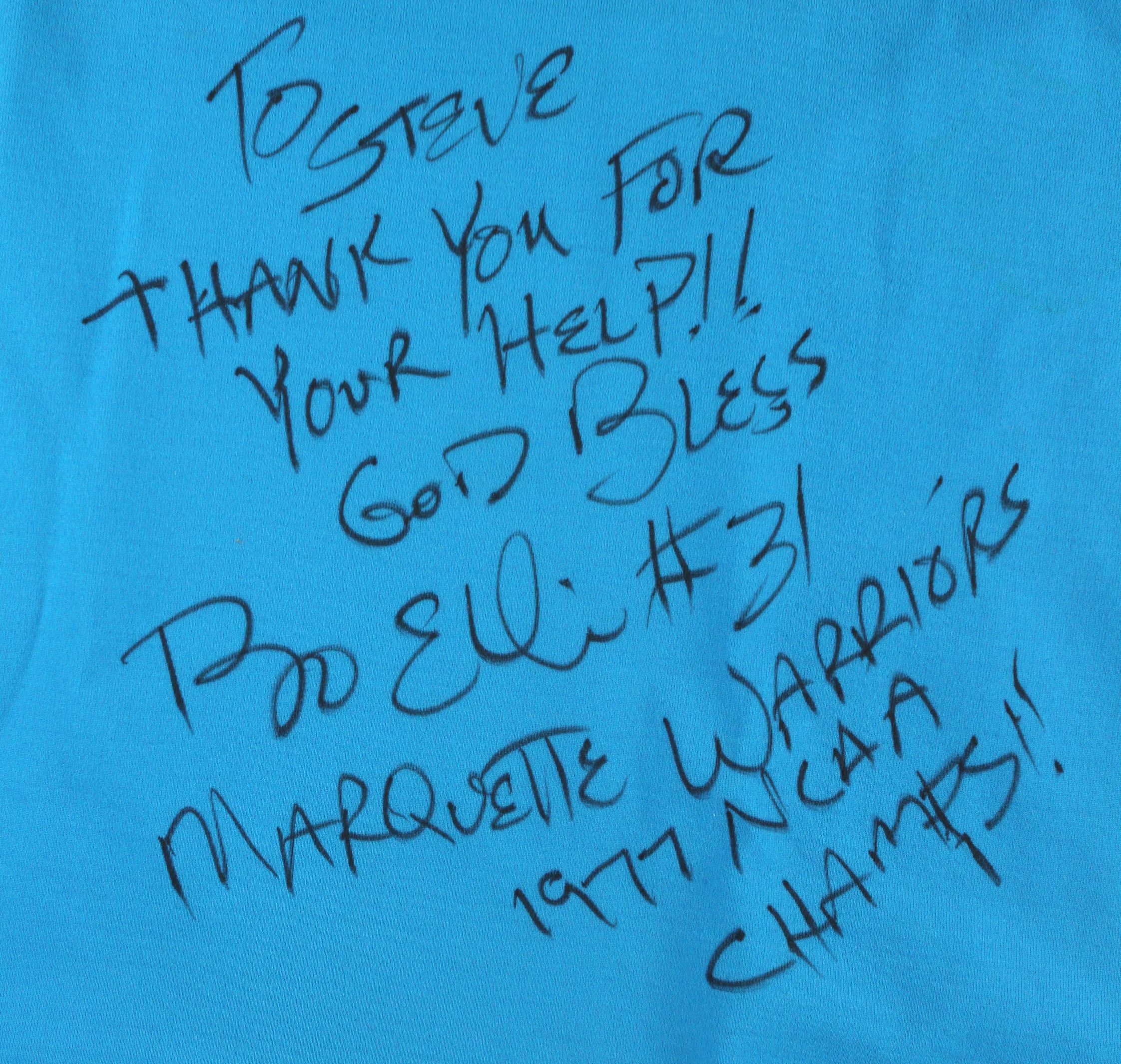 1976-77 Bo Ellis Game Worn Marquette Warriors Jersey. , Lot #50805