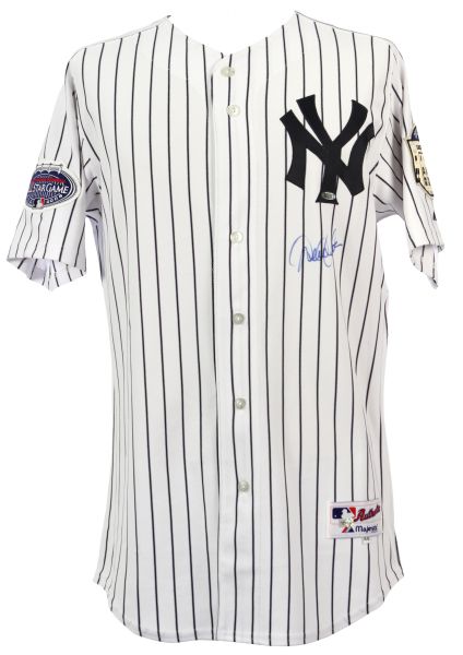 2008 Derek Jeter New York Yankees Signed Home Jersey w/ All Star Game & Yankee Stadium Final Season Patches (Steiner/MLB Hologram)