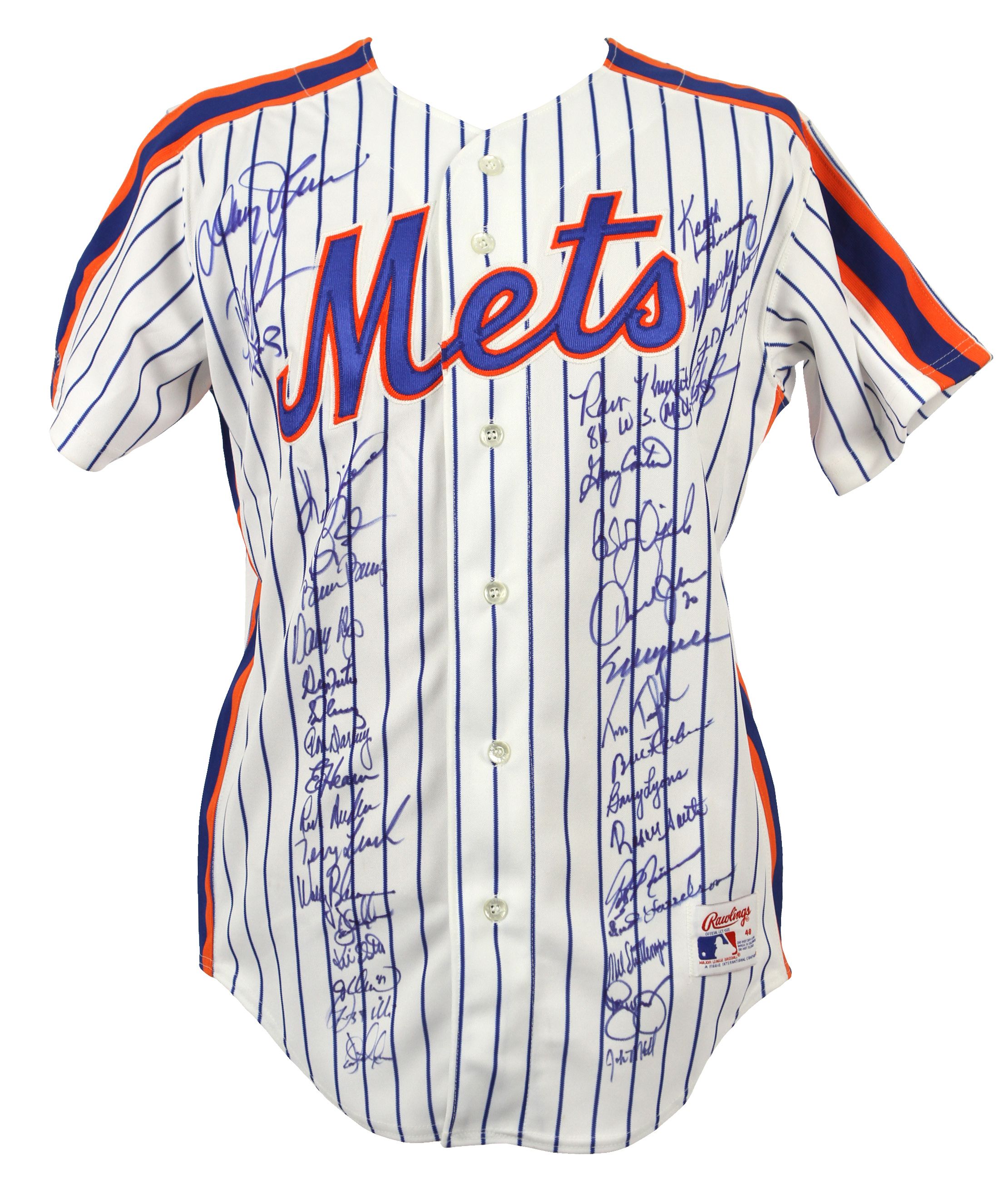 1986 New York Mets World Series Champs Team Signed Game Jersey