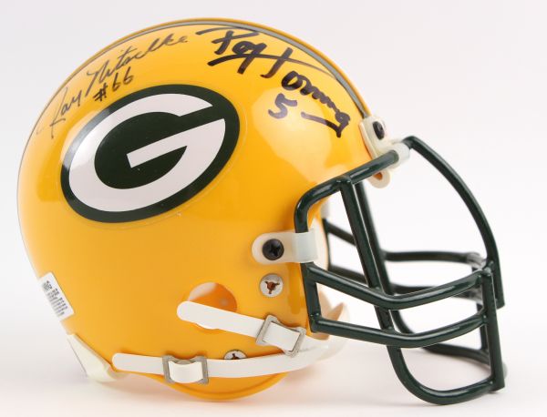 1990s Bart Starr Ray Nitschke Jim Taylor Lionel Aldridge Green Bay Packers Signed Mini Helmet (JSA)