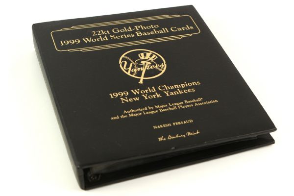 1999 World Series Champion New York Yankees Danbury Mint 22kt Gold-Photo Baseball Card Collection - Set of 34 Cards w/ Binder